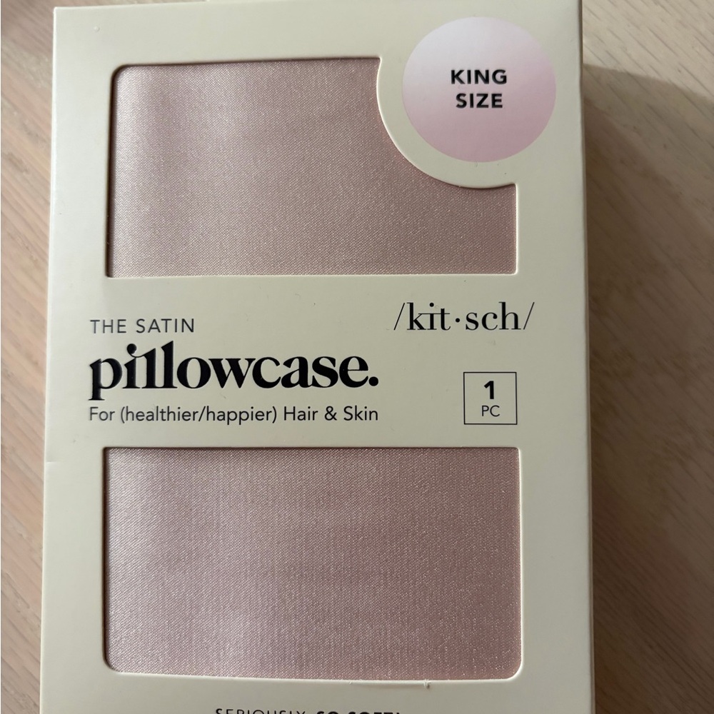 NWT Kitsch Satin Pillowcase -king size! Color blush